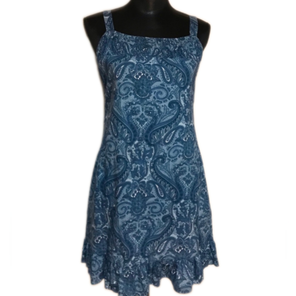 90'S FUNKY PEOPLE PAISLEY 100% INDIAN COTTON MADE IN INDIA MINI DRESS